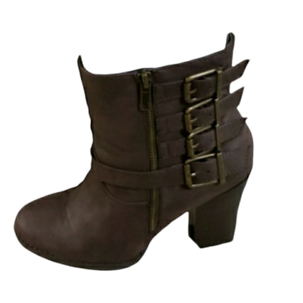 Brown Buckle Boots